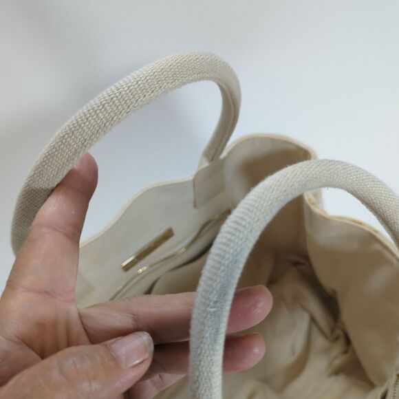 Oscar de la Renta Tote Bag Purse Neiman Marcus Target Floral Lace Canvas Flaw - Picture 8 of 16